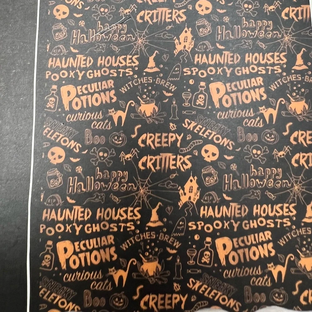 Halloween It’s Spooky Season Fabric Shower Curtain Metal Hooks Black Orange